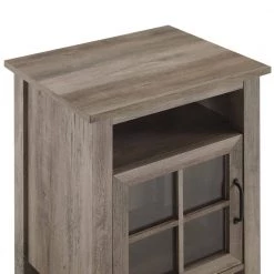 20 in. Grey Wash Rectangle Wood Transitional End Table with Windowpane Cabinet by Welwick Designs -Deals Welwick Designs Store grey wash welwick designs end side tables hd9297 a0 1000