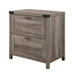 Grey Wash Wood and Metal Farmhouse 2-Drawer Bracket-Detail File Cabinet by Welwick Designs -Deals Welwick Designs Store grey wash welwick designs file cabinets hd9171 a0 1000