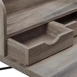 42 in. Grey Wash Rectangular 2 -Drawer Secretary Desk with Hutch by Welwick Designs -Deals Welwick Designs Store grey wash welwick designs secretary desks hd8162 1d 1000