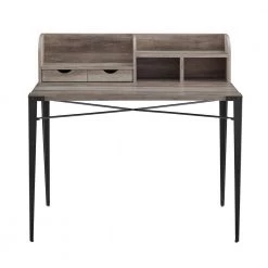 42 in. Grey Wash Rectangular 2 -Drawer Secretary Desk with Hutch by Welwick Designs -Deals Welwick Designs Store grey wash welwick designs secretary desks hd8162 77 1000