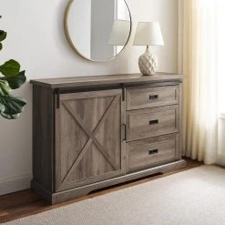 Grey Wash Wood Sideboard with Sliding Barn Door by Welwick Designs -Deals Welwick Designs Store grey wash welwick designs sideboards buffet tables hd8658 40 1000