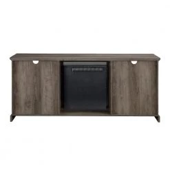 60 in. Gray Wash Composite TV Stand Fits TVs Up to 65 in. with Electric Fireplace by Welwick Designs -Deals Welwick Designs Store grey wash welwick designs tv stands hd8387 66 1000