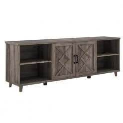 70 in. Grey Wash Wood Transitional 2-Door Helix TV Stand Fits TVs up to 80 in. by Welwick Designs -Deals Welwick Designs Store grey wash welwick designs tv stands hd9136 66 1000