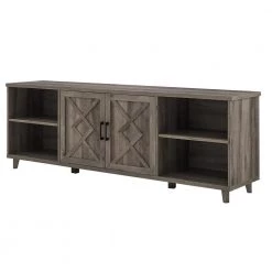 70 in. Grey Wash Wood Transitional 2-Door Helix TV Stand Fits TVs up to 80 in. by Welwick Designs -Deals Welwick Designs Store grey wash welwick designs tv stands hd9136 a0 1000