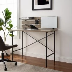 42 in. Rectangular Grey Wash Writing Desks with Storage by Welwick Designs -Deals Welwick Designs Store grey wash welwick designs writing desks hd8204 31 1000