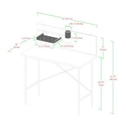 42 in. Rectangular Grey Wash Writing Desks with Storage by Welwick Designs -Deals Welwick Designs Store grey wash welwick designs writing desks hd8204 40 1000
