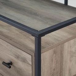 56 in. Grey Wash Rectangular 2 -Drawer Writing Desk with Glass Top by Welwick Designs -Deals Welwick Designs Store grey wash welwick designs writing desks hd8439 1d 1000