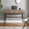 42 in. Rectangle Grey Wash Wood and Metal 1-Drawer Lift-Top Computer Desk with Media Stand by Welwick Designs