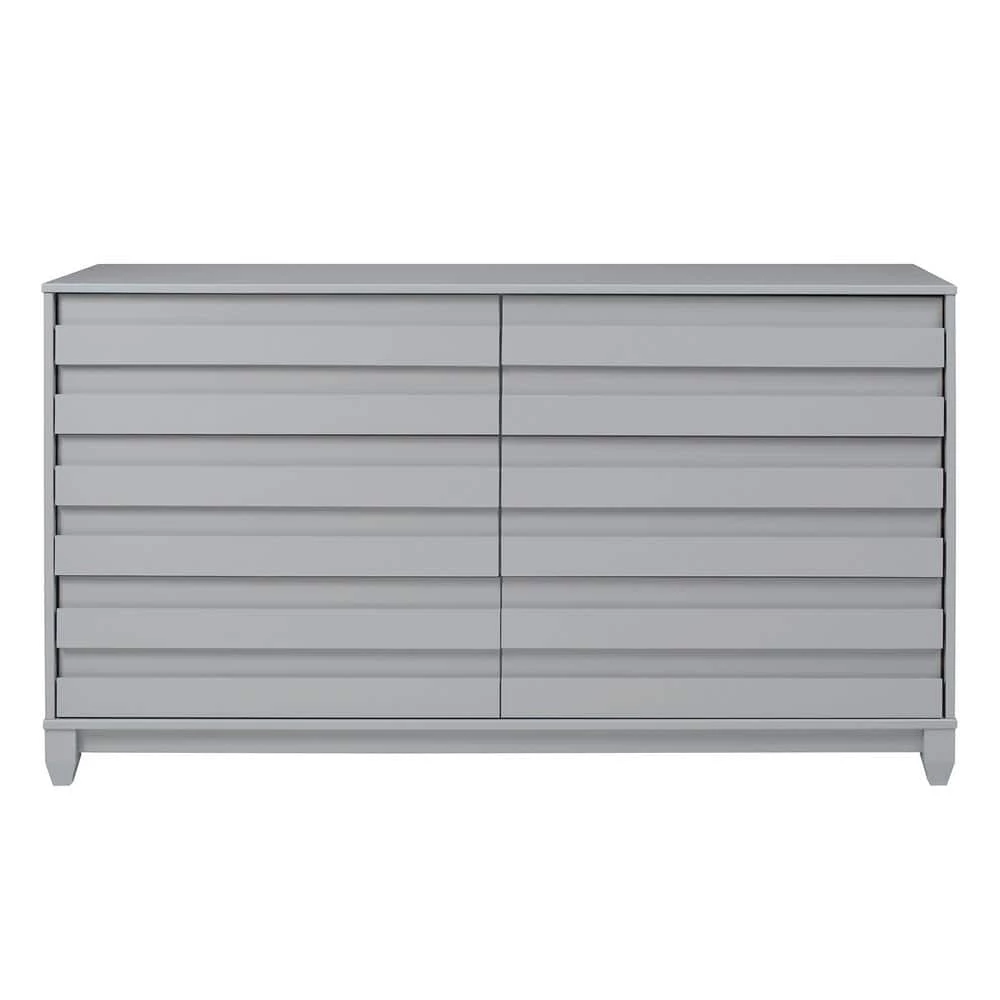 58 in W. 6 Drawer Grey Solid Wood Modern Panel Dresser by Welwick Designs 7 58 in W. 6 Drawer Grey Solid Wood Modern Panel Dresser by Welwick Designs - Image 7