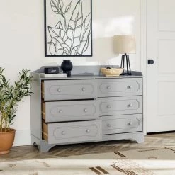 6-Drawer Grey Solid Wood Traditional Dresser by Welwick Designs 23 6-Drawer Grey Solid Wood Traditional Dresser by Welwick Designs -Deals Welwick Designs Store grey welwick designs dressers hd9403 1f 1000