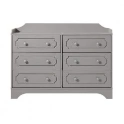 6-Drawer Grey Solid Wood Traditional Dresser by Welwick Designs