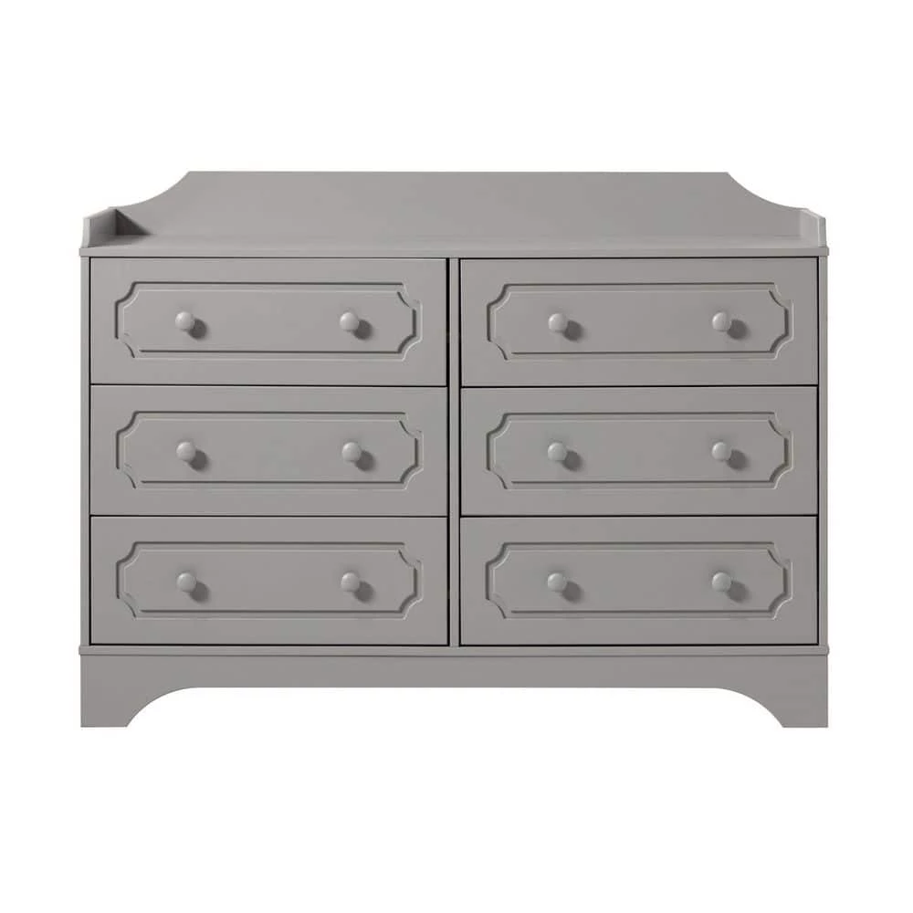 6-Drawer Grey Solid Wood Traditional Dresser by Welwick Designs 1 6-Drawer Grey Solid Wood Traditional Dresser by Welwick Designs