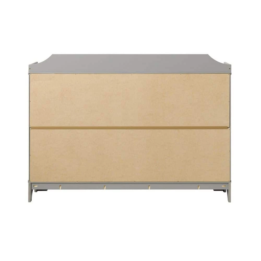 6-Drawer Grey Solid Wood Traditional Dresser by Welwick Designs 6 6-Drawer Grey Solid Wood Traditional Dresser by Welwick Designs - Image 6
