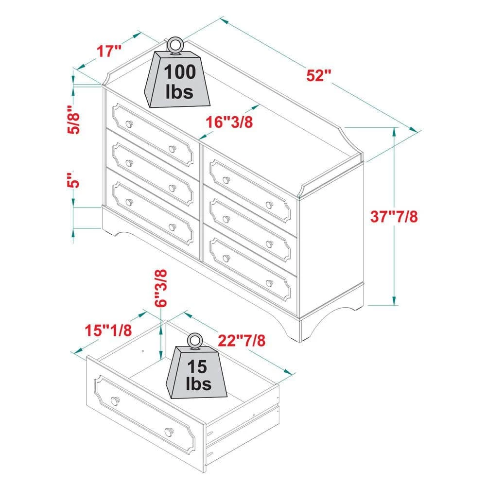 6-Drawer Grey Solid Wood Traditional Dresser by Welwick Designs 13 6-Drawer Grey Solid Wood Traditional Dresser by Welwick Designs - Image 13