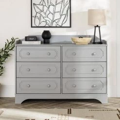 6-Drawer Grey Solid Wood Traditional Dresser by Welwick Designs 21 6-Drawer Grey Solid Wood Traditional Dresser by Welwick Designs -Deals Welwick Designs Store grey welwick designs dressers hd9403 c3 1000