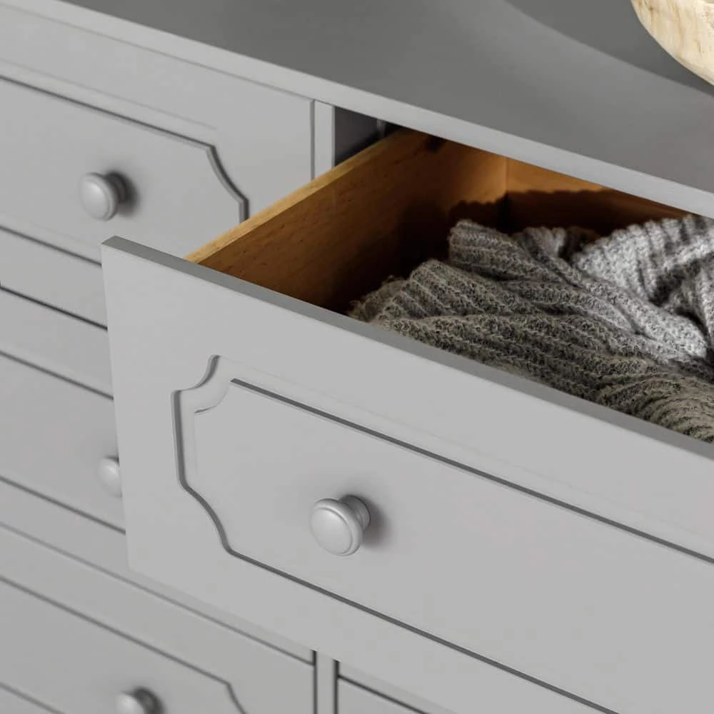 6-Drawer Grey Solid Wood Traditional Dresser by Welwick Designs 12 6-Drawer Grey Solid Wood Traditional Dresser by Welwick Designs - Image 12