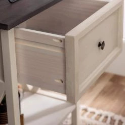 Grey and White Wash Solid Wood Table Set (3-Piece) by Welwick Designs -Deals Welwick Designs Store grey white wash welwick designs coffee tables hd8689 c3 1000