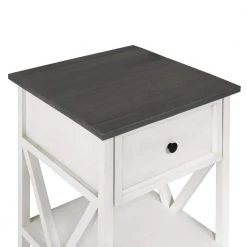 19" 1 Drawer Wood Side Table - Grey / White Wash by Welwick Designs -Deals Welwick Designs Store grey white wash welwick designs end side tables hd8442 1d 1000