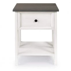 19" 1 Drawer Wood Side Table - Grey / White Wash by Welwick Designs -Deals Welwick Designs Store grey white wash welwick designs end side tables hd8442 1f 1000