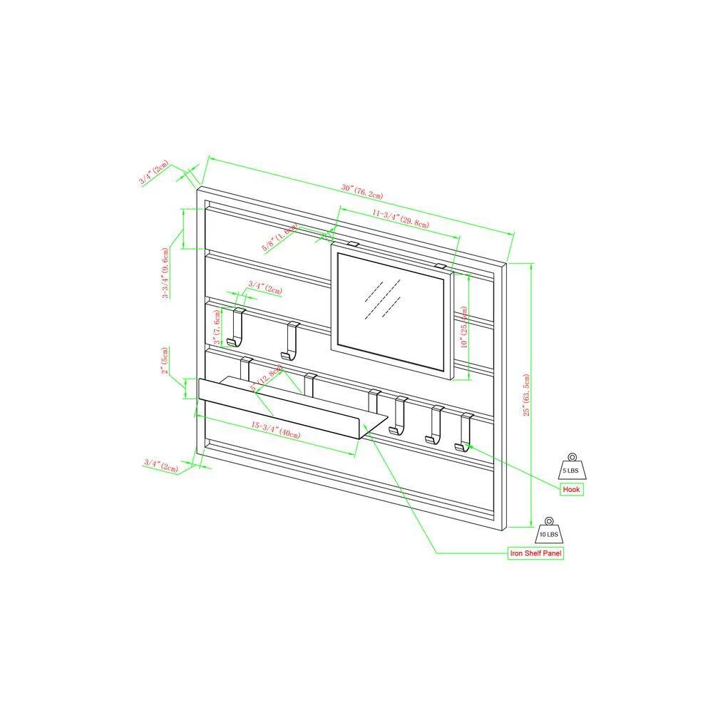 Knotty Driftwood/Black Wood and Metal Industrial Wall Organizer with Hooks by Welwick Designs 3 Knotty Driftwood/Black Wood and Metal Industrial Wall Organizer with Hooks by Welwick Designs - Image 3