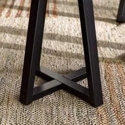 18 in. Mahogany/Black Backless Solid Wood Frame Rustic Dining Stool by Welwick Designs -Deals Welwick Designs Store mahogany black welwick designs bar stools hd9412 fa 1000