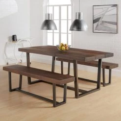 3-Piece Mahogany/Black Farmhouse Dining Set Seats 4 by Welwick Designs 21 3-Piece Mahogany/Black Farmhouse Dining Set Seats 4 by Welwick Designs -Deals Welwick Designs Store mahogany black welwick designs dining room sets hd9415 31 1000