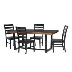 5-Piece Mahogany/Black Farmhouse Dining Set Seats 4 by Welwick Designs 13 5-Piece Mahogany/Black Farmhouse Dining Set Seats 4 by Welwick Designs -Deals Welwick Designs Store mahogany black welwick designs dining room sets hd9417 a0 1000