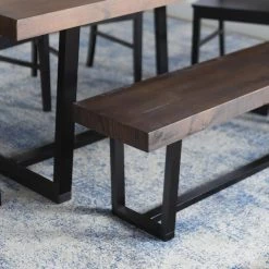 6-Piece Mahogany/Black Farmhouse Dining Set Seats 6 by Welwick Designs -Deals Welwick Designs Store mahogany black welwick designs dining room sets hd9419 1d 1000