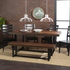 6-Piece Mahogany/Black Farmhouse Dining Set Seats 6 by Welwick Designs -Deals Welwick Designs Store mahogany black welwick designs dining room sets hd9419 31 1000