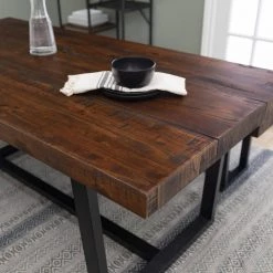 5-Piece Meridian Mahogany/Black Farmhouse Dining Set Seats 4 by Welwick Designs -Deals Welwick Designs Store mahogany black welwick designs dining room sets hd9423 c3 1000