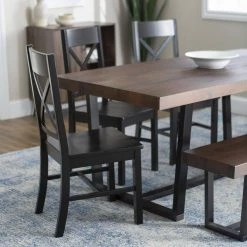 6-Piece Meridian Mahogany/Black Farmhouse Dining Set Seats 6 by Welwick Designs 19 6-Piece Meridian Mahogany/Black Farmhouse Dining Set Seats 6 by Welwick Designs -Deals Welwick Designs Store mahogany black welwick designs dining room sets hd9425 c3 1000