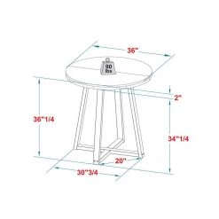 36 in. Round Mahogany/Black Solid Wood Top and Frame Rustic Counter-Height Dining Table (Seats 4) by Welwick Designs -Deals Welwick Designs Store mahogany black welwick designs kitchen dining tables hd9410 44 1000
