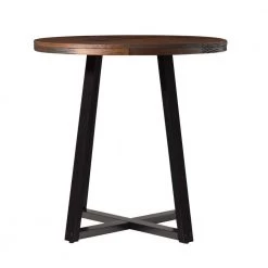 36 in. Round Mahogany/Black Solid Wood Top and Frame Rustic Counter-Height Dining Table (Seats 4) by Welwick Designs -Deals Welwick Designs Store mahogany black welwick designs kitchen dining tables hd9410 66 1000