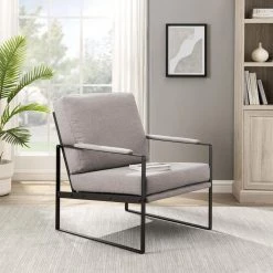 Mushroom Fabric and Metal Urban Modern Lounge Chair by Welwick Designs -Deals Welwick Designs Store mushroom black welwick designs accent chairs hd9461 31 1000