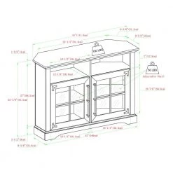 44 in. Natural Walnut Wood and Glass Transitional Farmhouse Window Pane Door Corner TV Stand Fits TVs up to 50 in. by Welwick Designs 11 44 in. Natural Walnut Wood and Glass Transitional Farmhouse Window Pane Door Corner TV Stand Fits TVs up to 50 in. by Welwick Designs -Deals Welwick Designs Store natural walnut welwick designs tv stands hd9055 40 1000