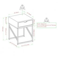 18 in. off White Faux Shagreen Wood and Metal Modern Glam 1-Drawer Side Table by Welwick Designs -Deals Welwick Designs Store off white welwick designs end side tables hd8800 31 1000