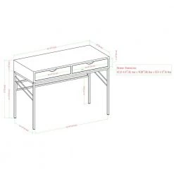 44 in. Rectangular Off White Faux Shagreen Wood and Metal 2-Drawer Writing Desk by Welwick Designs -Deals Welwick Designs Store off white welwick designs writing desks hd8677 40 1000