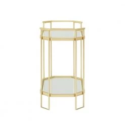 Pale Gold Metal and Mirrors Modern Glam Accent Table by Welwick Designs -Deals Welwick Designs Store pale gold welwick designs console tables hd9396 40 1000