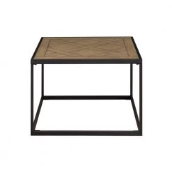25 in. Parquet Veneer Square Wooden Modern Coffee Table by Welwick Designs