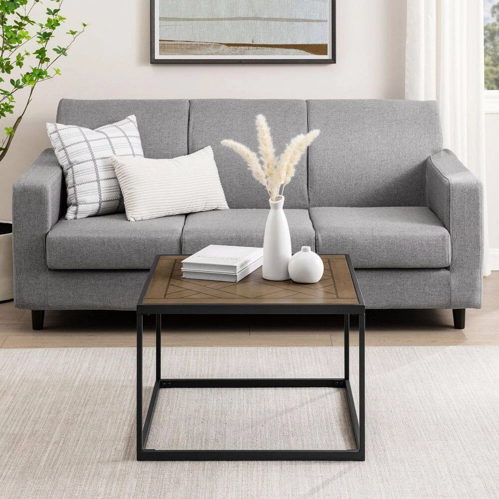 25 in. Parquet Veneer Square Wooden Modern Coffee Table by Welwick Designs 7 25 in. Parquet Veneer Square Wooden Modern Coffee Table by Welwick Designs - Image 7