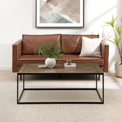 48 in. Parquet Veneer Modern Rectangle Wooden Coffee Table by Welwick Designs -Deals Welwick Designs Store parquet veneer welwick designs coffee tables hd9457 c3 1000