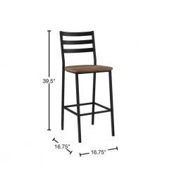 25.5 in. H Reclaimed Barnwood Industrial Slat Back Counter Stools (2-Pack) by Welwick Designs -Deals Welwick Designs Store reclaimed barnwood black welwick designs bar stools hd8313 40 1000