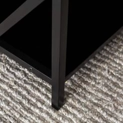 48 in. Brown/Black Large Rectangle Wood Coffee Table with Shelf by Welwick Designs -Deals Welwick Designs Store reclaimed barnwood black welwick designs coffee tables hd8007 4f 1000