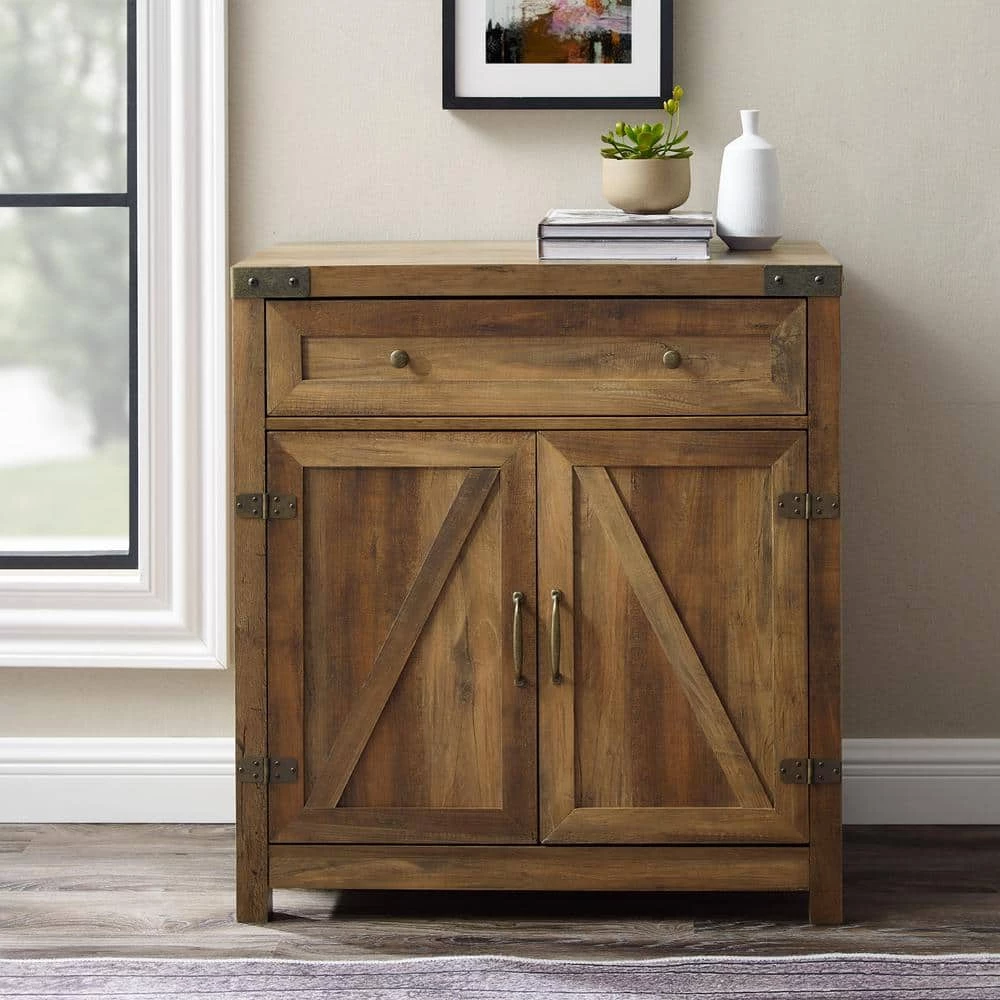 Barnwood Collection 30 in. Barnwood Accent Cabinet with Barn Doors by Welwick Designs 2 Barnwood Collection 30 in. Barnwood Accent Cabinet with Barn Doors by Welwick Designs - Image 2