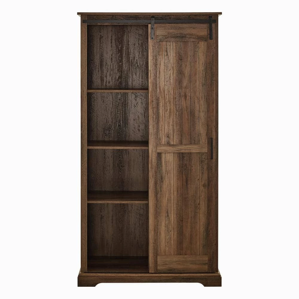 Reclaimed Barnwood and Metal Farmhouse Storage Cabinet with Grooved Sliding Door by Welwick Designs 7 Reclaimed Barnwood and Metal Farmhouse Storage Cabinet with Grooved Sliding Door by Welwick Designs - Image 7