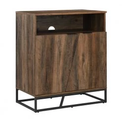 Reclaimed Barnwood and Metal Contemporary Asymmetrical 2-Door Accent Cabinet by Welwick Designs -Deals Welwick Designs Store reclaimed barnwood welwick designs accent cabinets hd9069 66 1000