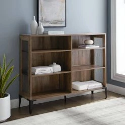 40.25 in. Reclaimed Barn Wood 6-shelf Standard Bookcase with Adjustable Shelves by Welwick Designs
