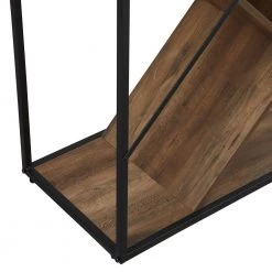 68 in. Reclaimed Barnwood Wood and Metal 6-Shelf V Bookcase with Angled Shelves by Welwick Designs -Deals Welwick Designs Store reclaimed barnwood welwick designs bookcases bookshelves hd8651 a0 1000