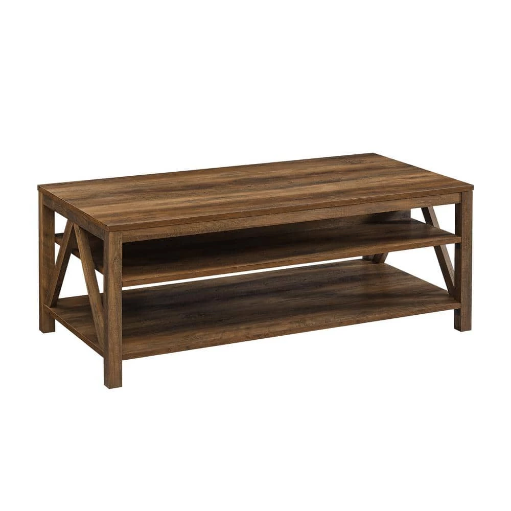 48 in. Reclaimed Barnwood Large Rectangle Wood Coffee Table with Shelf by Welwick Designs 7 48 in. Reclaimed Barnwood Large Rectangle Wood Coffee Table with Shelf by Welwick Designs - Image 7