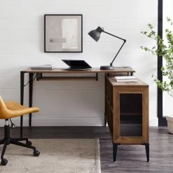 52 in. L-Shaped Reclaimed Barnwood Computer Desks with Keyboard Tray by Welwick Designs -Deals Welwick Designs Store reclaimed barnwood welwick designs computer desks hd8458 31 1000